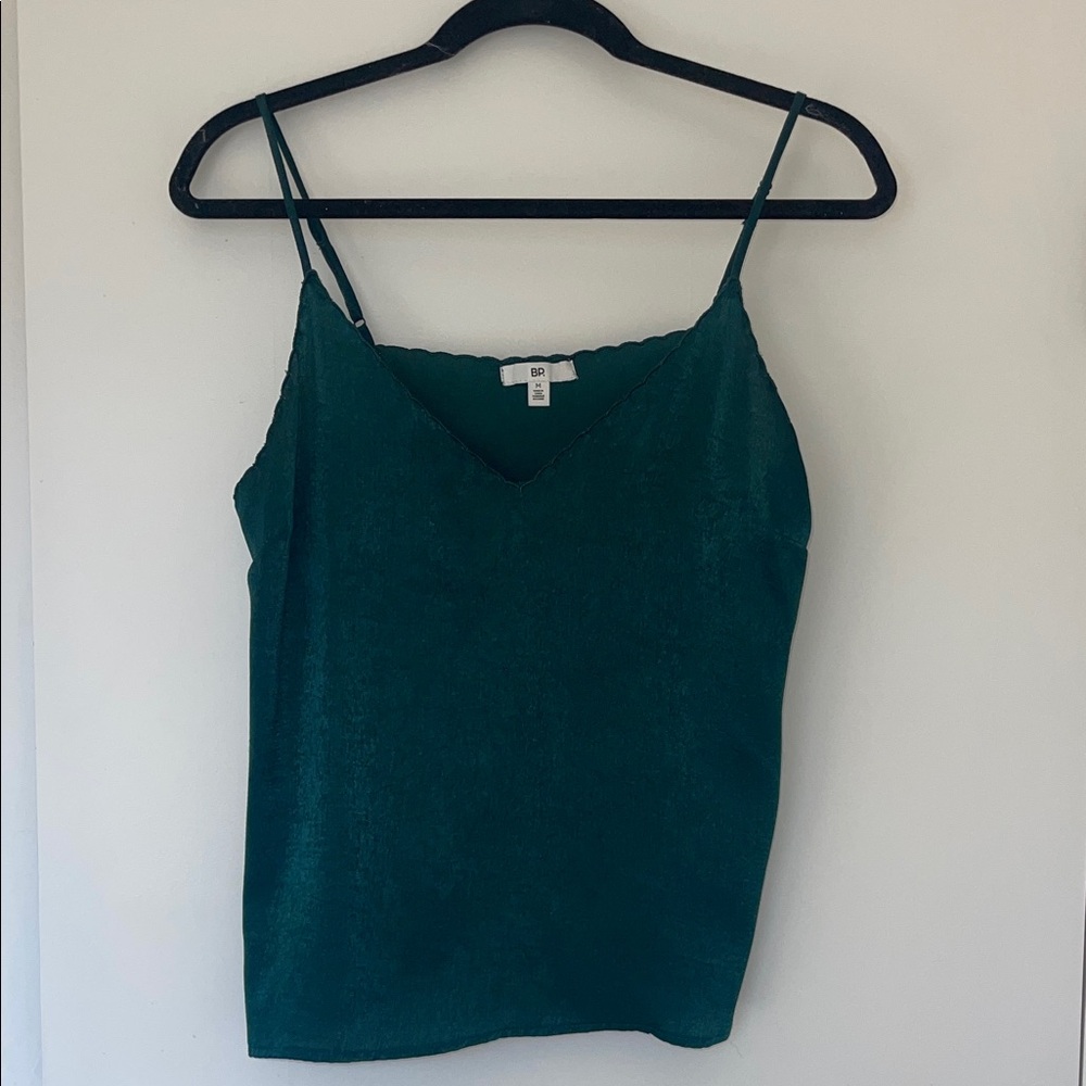 Emerald Green Silk Scalloped Cami